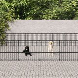  Zunanji pasji boks jeklo 28,23 m² - - črna - 102.1 - 582 x 485 x 100 cm - | Shoptok.si