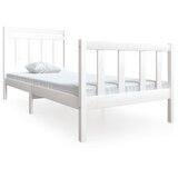  The Living Store Posteljni okvir bel iz trdnega lesa 100x200 cm - Posteljni Okvir, (21524284) | Shoptok.si