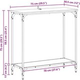  Konzolna miza Črni hrast 75 x 30.5 x 75 cm Konstruiran les, (5000201835) | Shoptok.si
