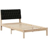 vidaXL Posteljni okvir z oblazinjenim vzglavjem Rjava 100 x 200 cm | Shoptok.si