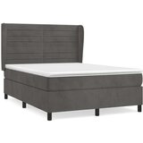  Box spring postelja z vzmetnico temno siva 140x200 cm žamet, (20846754) | Shoptok.si