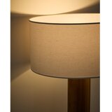 Kave Home Bijela/smeđa stolna lampa od masivnog kaučuka s tekstilnim sjenilom (visina 48 cm) Niani – | shoptok.hr