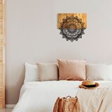 Wallity Zidna dekoracija Mandala 4, 59x58x3 cm, Crna Cene