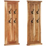  Vješalice za kapute 2 kom od masivnog bagremovog drva 38x100 cm | shoptok.hr