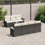  Vrtna garnitura - 9-dijelni set vrtnih sofa s jastučićima crni poliratan akacija | shoptok.hr