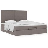 vidaXL Otomanski krevet s madracem smeđesivi 160x200cm od tkanine Cijene