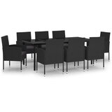  9-dijelni vrtni blagovaonski set crni | shoptok.hr