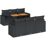 vidaXL 7-dijelni set vrtnih sofa od poliratana s jastucima crni | shoptok.hr