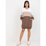 RUE PARIS Dress-RV-SK-8382.31-white-brown | shoptok.hr