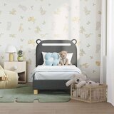  Posteljica za malčke z vzglavjem Temno siva 70 x 140 cm blago, (5000105298) | Shoptok.si