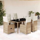 vidaXL 7-dijelni vrtni bistro set od poliratana s jastucima bež | shoptok.hr