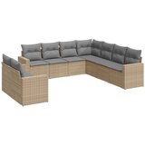 Maison Chic Seti vrtnega pohištva - Vrtna garnitura 9-delna z blazinami bež poli ratan, (21796886) | Shoptok.si