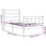  Okvir kreveta s uzglavljem bijeli 90 x 190 cm od masivnog drva | shoptok.hr