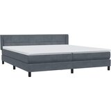 Box spring krevet s madracem tamnosivi 180x220 cm baršunasti | shoptok.hr