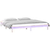 vidaXL LED posteljni okvir 160x200 cm trden les | Shoptok.si