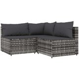  4-dijelna vrtna garnitura od poliratana s jastucima siva | shoptok.hr