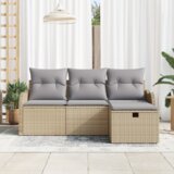 4 dijelni vrtni kauč set (vrtna garnitura) s jastučićima bež poliratan | shoptok.hr