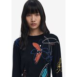 Desigual Pulover modra / jastog / črna / bela | Shoptok.si
