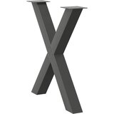  Noge za blagovaonski stol u obliku slova X, 2 kom, antracit, 80 x (72-73) cm, čelik | shoptok.hr