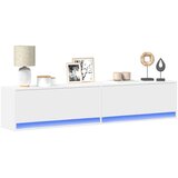 VidaXL Stenska TV omarica z LED lučkami bela 180x31x38 cm Slike