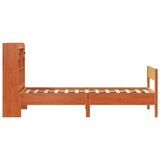  Knjižna postelja brez vzmetnice vošč. rjava 75x190 cm borovina, (21532764) | Shoptok.si