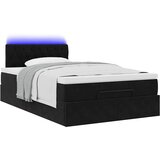  Otomanski krevet madracem i LED crna 120x190 cm baršun | shoptok.hr