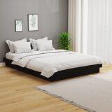 The Living Store Posteljni okvir črn iz trdnega lesa 150x200 cm - Posteljni Okvir, (21529338) | Shoptok.si