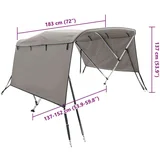 Tenda bimini s 3 luka i bočnim stijenkama 183x(137-152)x137 cm
