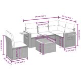  6-dijelni set vrtnih sofa s jastucima crni od poliratana | shoptok.hr