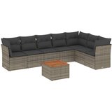 Maison Chic Seti vrtnega pohištva - Vrtna garnitura - Vrtni pohištvo set 8-delna z blazinami siv poli ratan, (21798116) | Shoptok.si