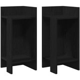 vidaXL Stranske mize s polico 2 kosa črna 25,5x27x60 cm | Shoptok.si