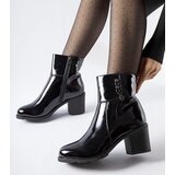 Gemre Black patent heeled ankle boots Ludovica | shoptok.hr