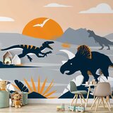  Foto tapeta - Last dinosaurs with orange - abstract landscape for a room 400x280 Vodootporna | shoptok.hr