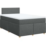 vidaXL Box spring postelja z vzmetnico temno siva 120x200 cm blago | Shoptok.si