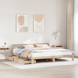 vidaXL Posteljni okvir brez vzmetnice 180x200 cm trdna borovina Cene