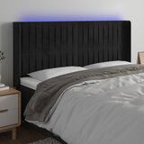 vidaXL LED uzglavlje crno 203 x 16 x 118/128 cm baršunasto Cijene