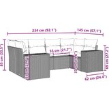  6-dijelni set vrtnih sofa s jastucima crni od poliratana | shoptok.hr