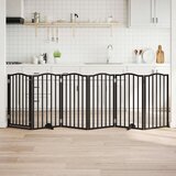 vidaXL Ograda za pse z vrati zložljiva 6 panelov črna 300cm topolovina | Shoptok.si