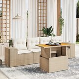  5-dijelni vrtni set sofa s jastucima bež od poliratana | shoptok.hr