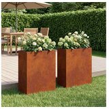 vidaXL Vrtna saksija 2 kom. Rđa 40 x 20 x 50 cm Otporni čelik - Otporni čelik 40 x 20 x 50 cm 2 | shoptok.hr