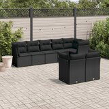  8-dijelni set vrtnih sofa od poliratana s jastucima crni | shoptok.hr