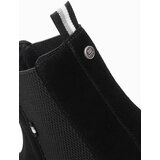 Ombre Slip-on suede men's shoes with high upper - black u