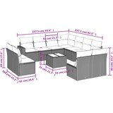  12-dijelni set vrtnih sofa od poliratana s jastucima smeđi | shoptok.hr