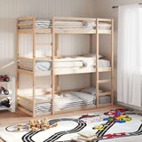 vidaXL trostruki krevet na kat 80 x 200 cm od masivne borovine | shoptok.hr