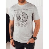 DStreet Grey men's T-shirt with print | Shoptok.si