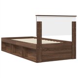  Krevetna konstrukcija s uzglavljem Smeđi hrast 100 x 200 cm | shoptok.hr