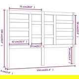  Posteljno vzglavje črno 156x4x104 cm trdna borovina, (20648326) | Shoptok.si