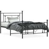 Metalni okvir kreveta uzglavlje i podnožje crni 107x203 cm | shoptok.hr