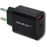 Qoltec 51713 Charger | 18W | 5-12V | 1.5-3A | USB type C PD | USB QC 3.0 | Black cijene