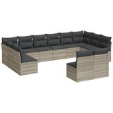 vidaXL 12-dijelni set vrtnih sofa poliratan s jastucima svijetlosivi | shoptok.hr